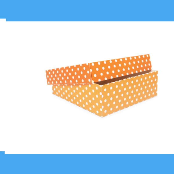 Two Pieces Box made with Material Reciclado - Orange Color o PolkaDot
